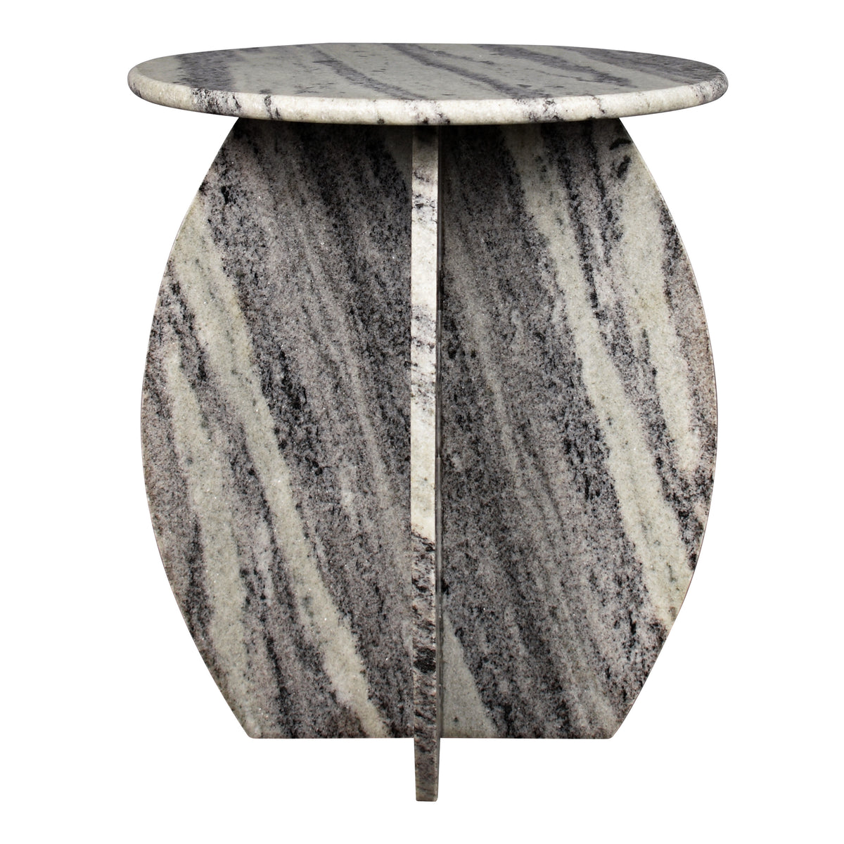 Decorative 17.5" Contemporary Natural Marble Handmade X-Shaped End Table