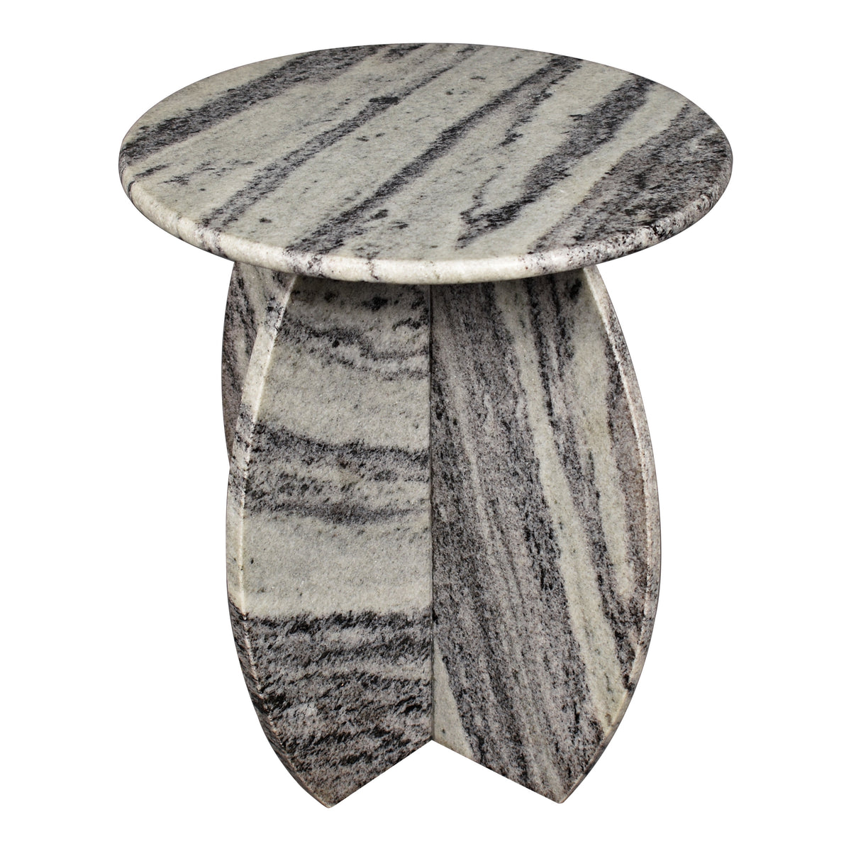 Decorative 17.5" Contemporary Natural Marble Handmade X-Shaped End Table