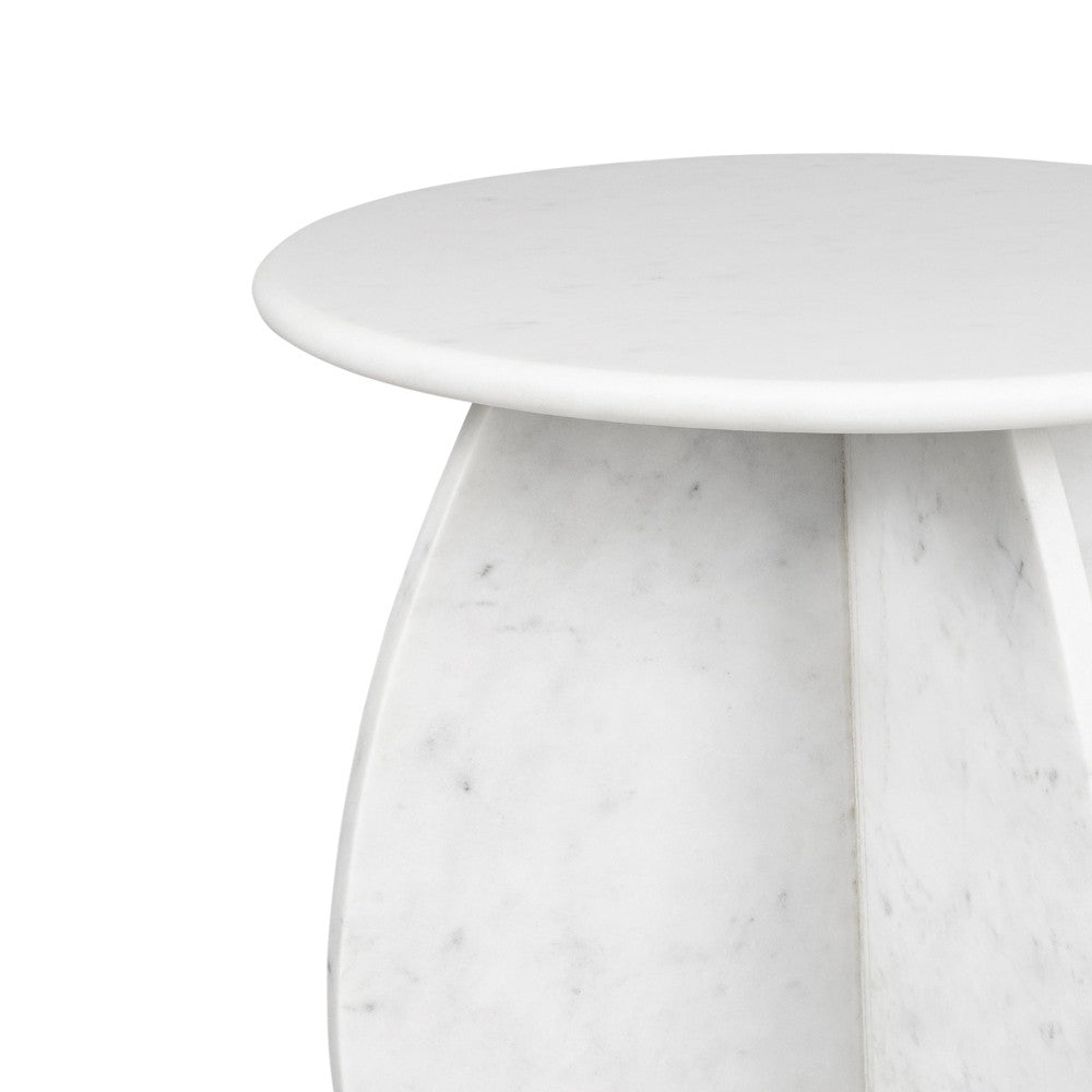 Decorative 17.5" Contemporary Natural Marble Handmade X-Shaped End Table