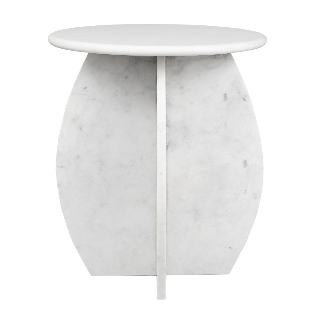 Decorative 17.5" Contemporary Natural Marble Handmade X-Shaped End Table