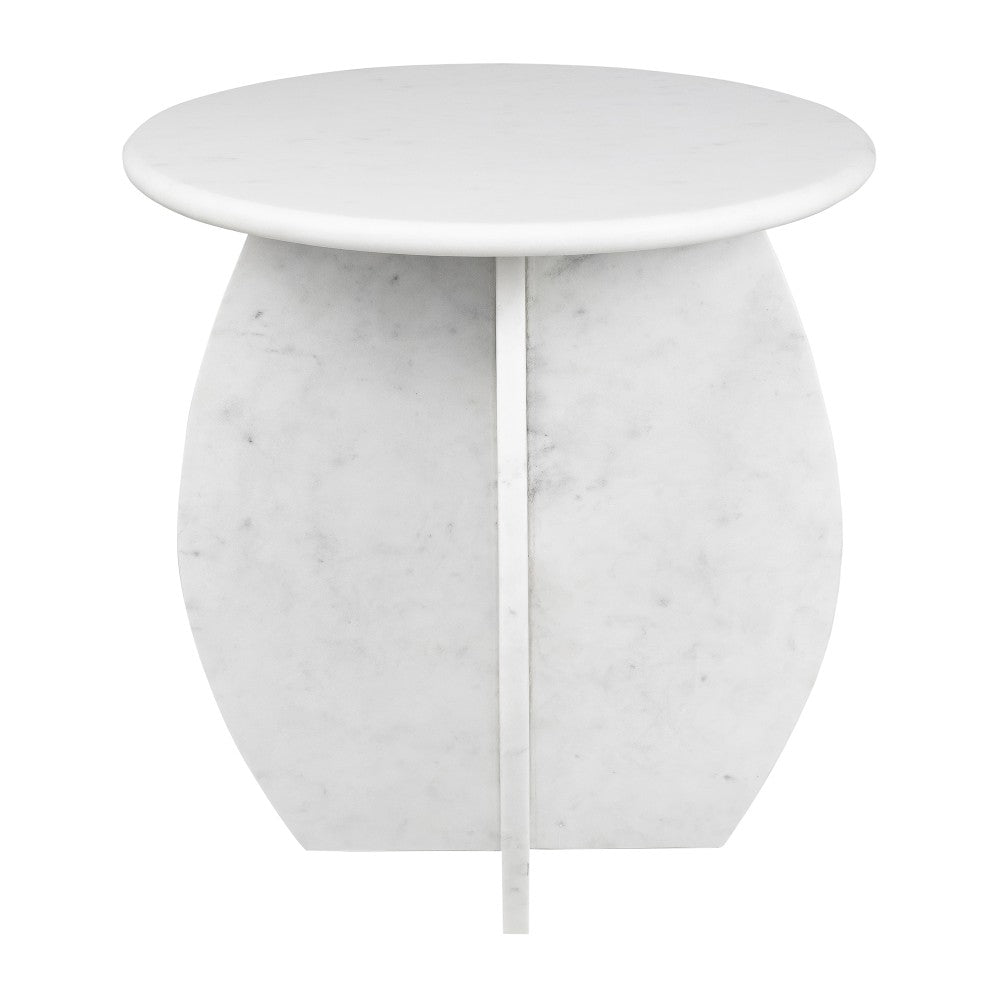 Decorative 17.5" Contemporary Natural Marble Handmade X-Shaped End Table