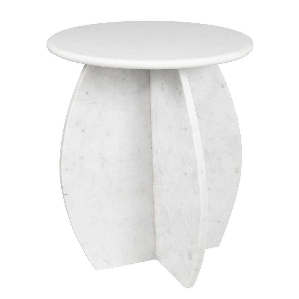 Decorative 17.5" Contemporary Natural Marble Handmade X-Shaped End Table