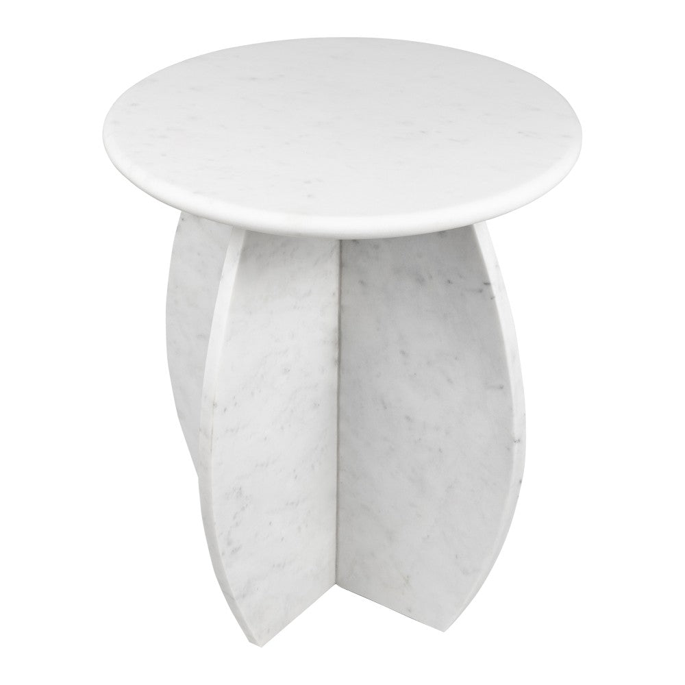 Decorative 17.5" Contemporary Natural Marble Handmade X-Shaped End Table