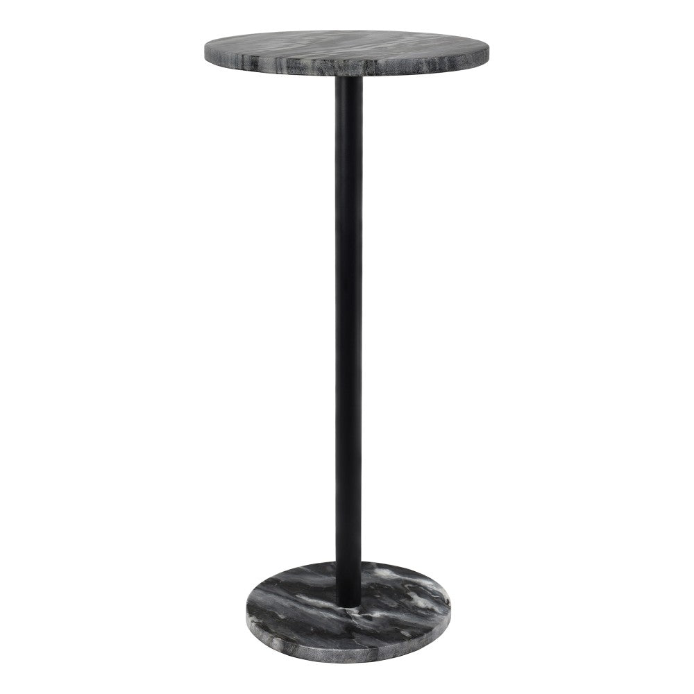 Birch 22.25" Contemporary Natural Marble/Metal Pedestal Drink Table