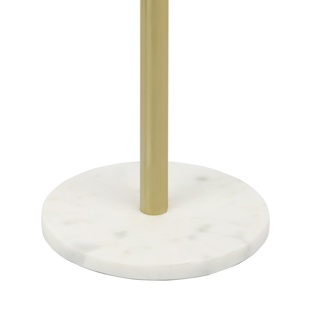 Birch 22.25" Contemporary Natural Marble/Metal Pedestal Drink Table