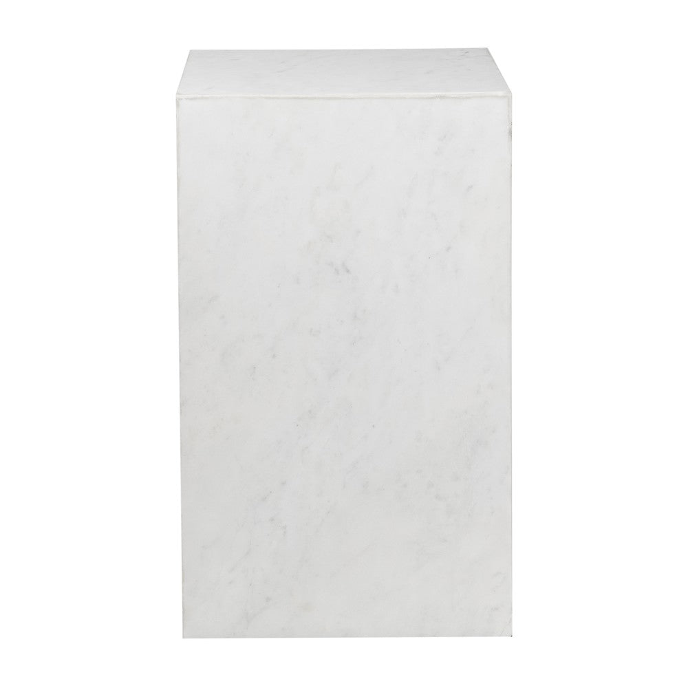 Reed 18" Contemporary Solid Natural Marble Handmade Square Plinth Block Pedestal End Table