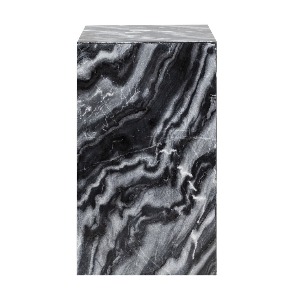 Reed 18" Contemporary Solid Natural Marble Handmade Square Plinth Block Pedestal End Table