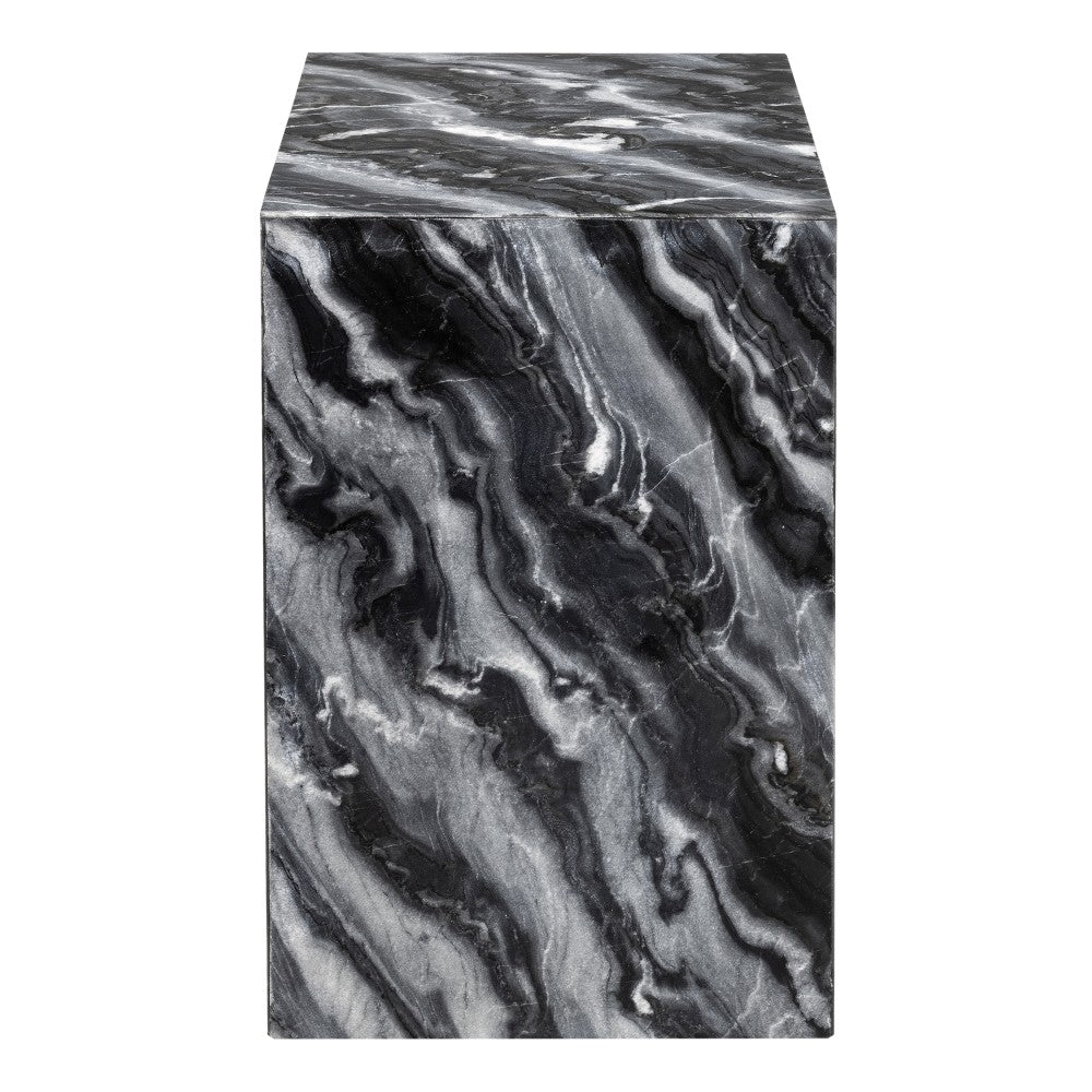 Reed 18" Contemporary Solid Natural Marble Handmade Square Plinth Block Pedestal End Table