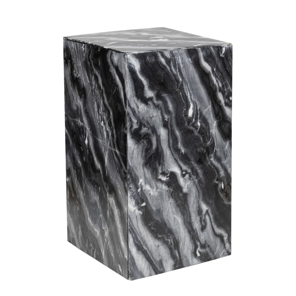 Reed 18" Contemporary Solid Natural Marble Handmade Square Plinth Block Pedestal End Table