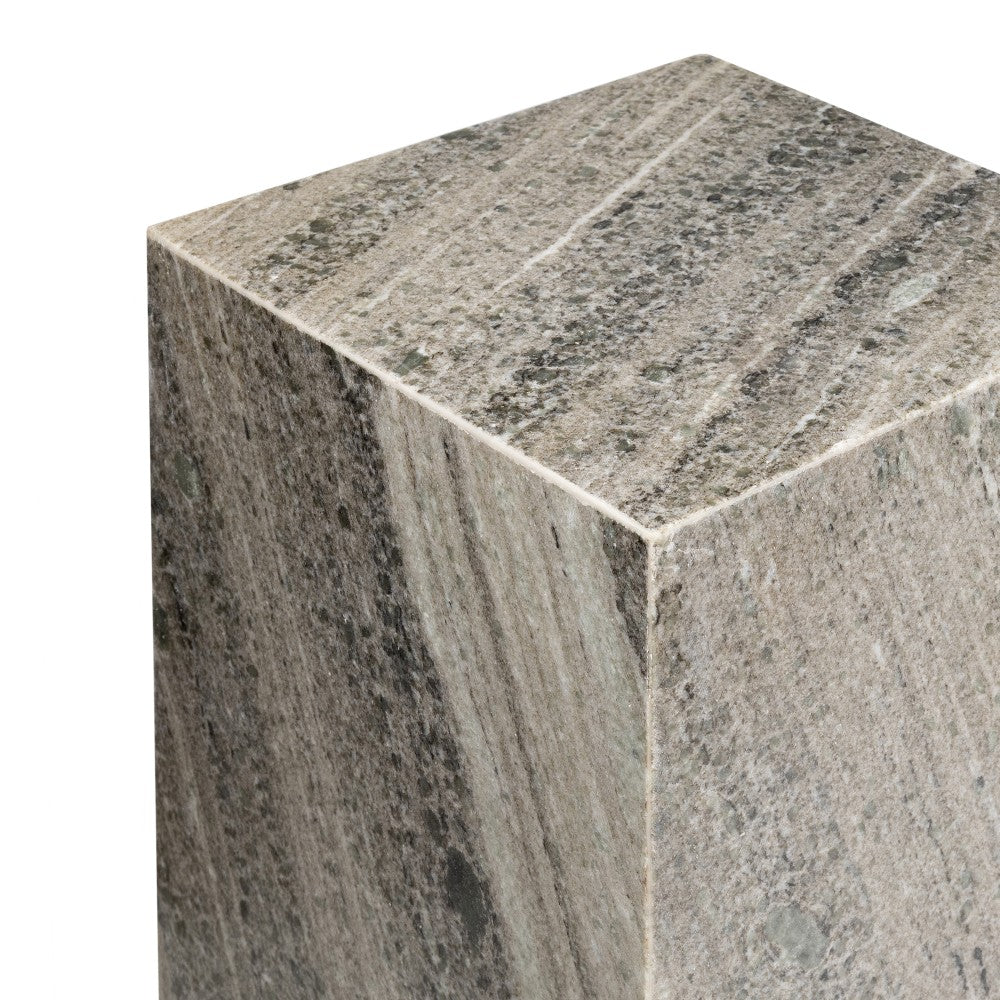 Reed 18" Contemporary Solid Natural Marble Handmade Square Plinth Block Pedestal End Table