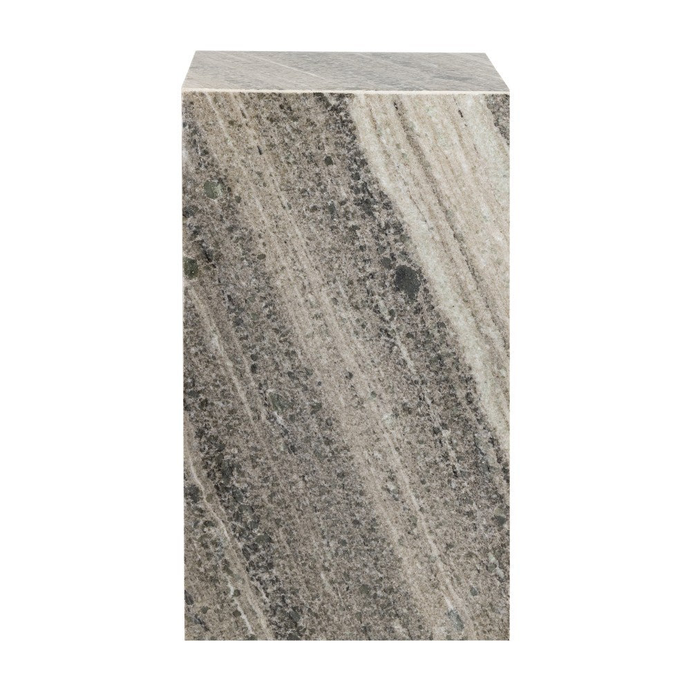 Reed 18" Contemporary Solid Natural Marble Handmade Square Plinth Block Pedestal End Table