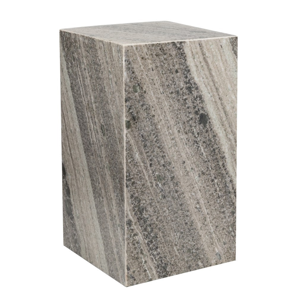 Reed 18" Contemporary Solid Natural Marble Handmade Square Plinth Block Pedestal End Table