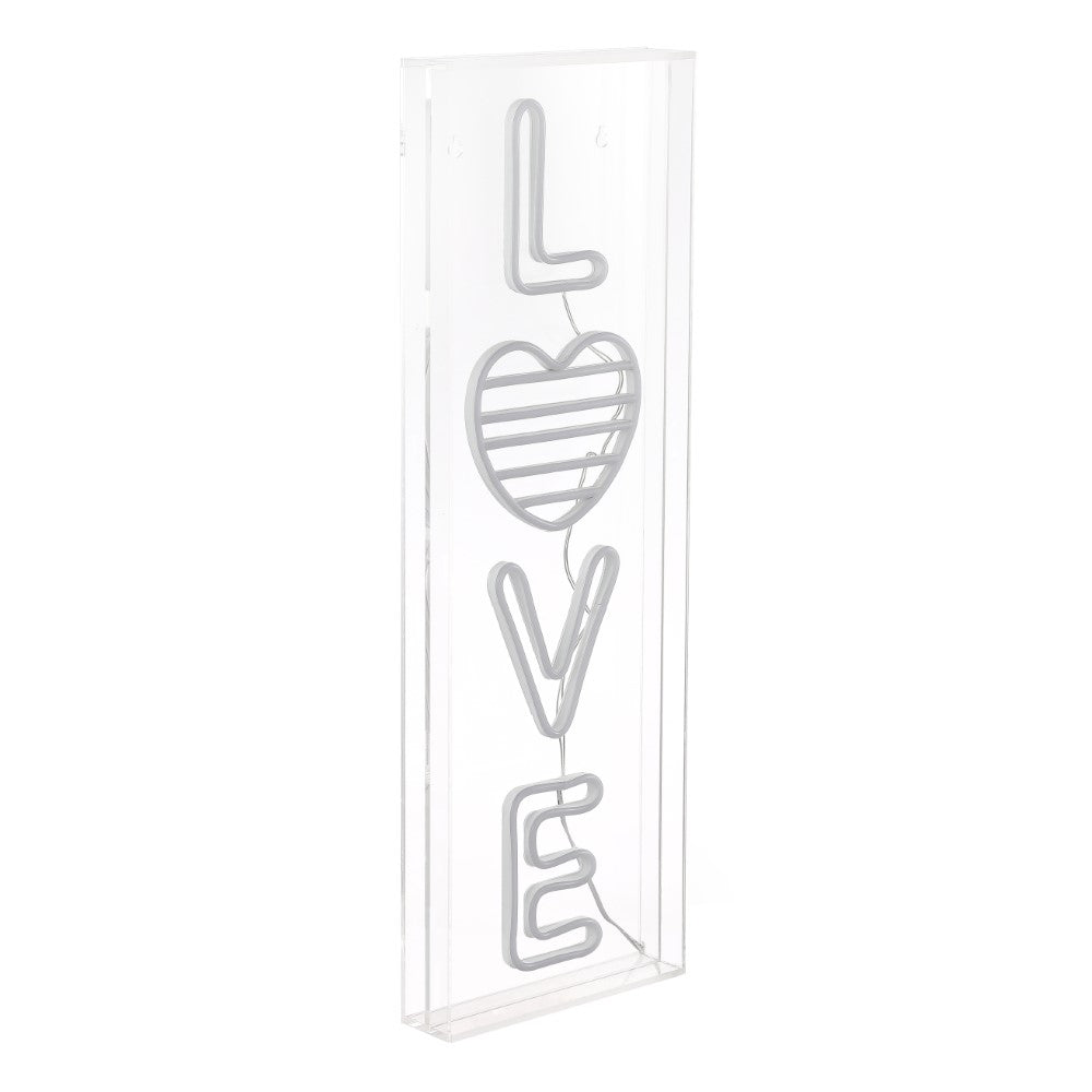 LOVE Contemporary Glam Acrylic Box USB Operated LED Neon Light