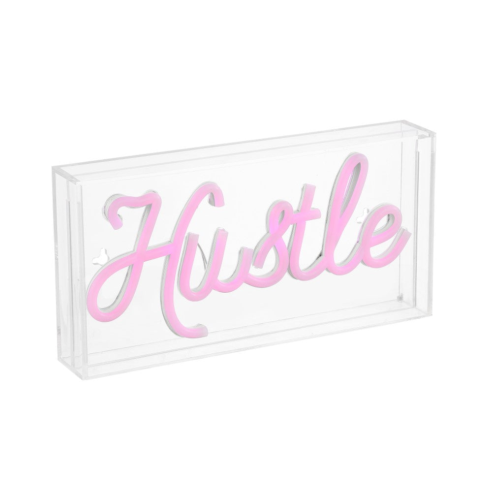 American Hustle Contemporary Glam Acrylic Box USB Operated LED Neon Light