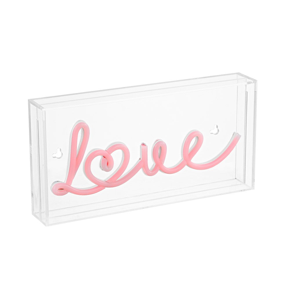 Decor Love Contemporary Glam Acrylic Box USB Operated LED Neon Light