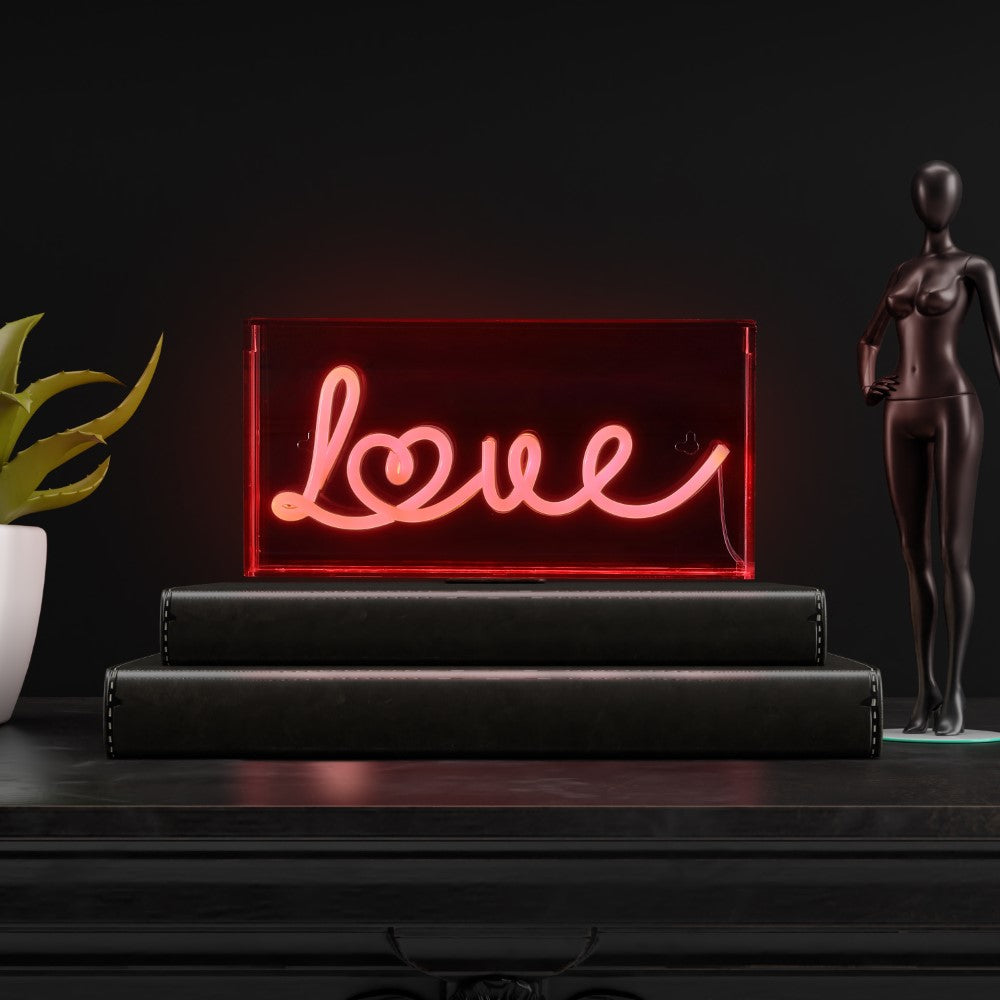Decor Love Contemporary Glam Acrylic Box USB Operated LED Neon Light