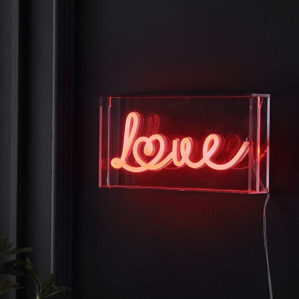 Decor Love Contemporary Glam Acrylic Box USB Operated LED Neon Light