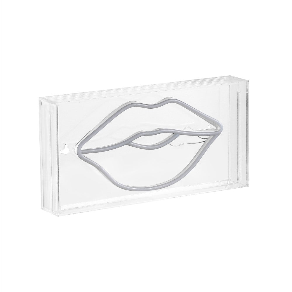 Sign FOR Lips Contemporary Glam Acrylic Box USB Operated LED Neon Light
