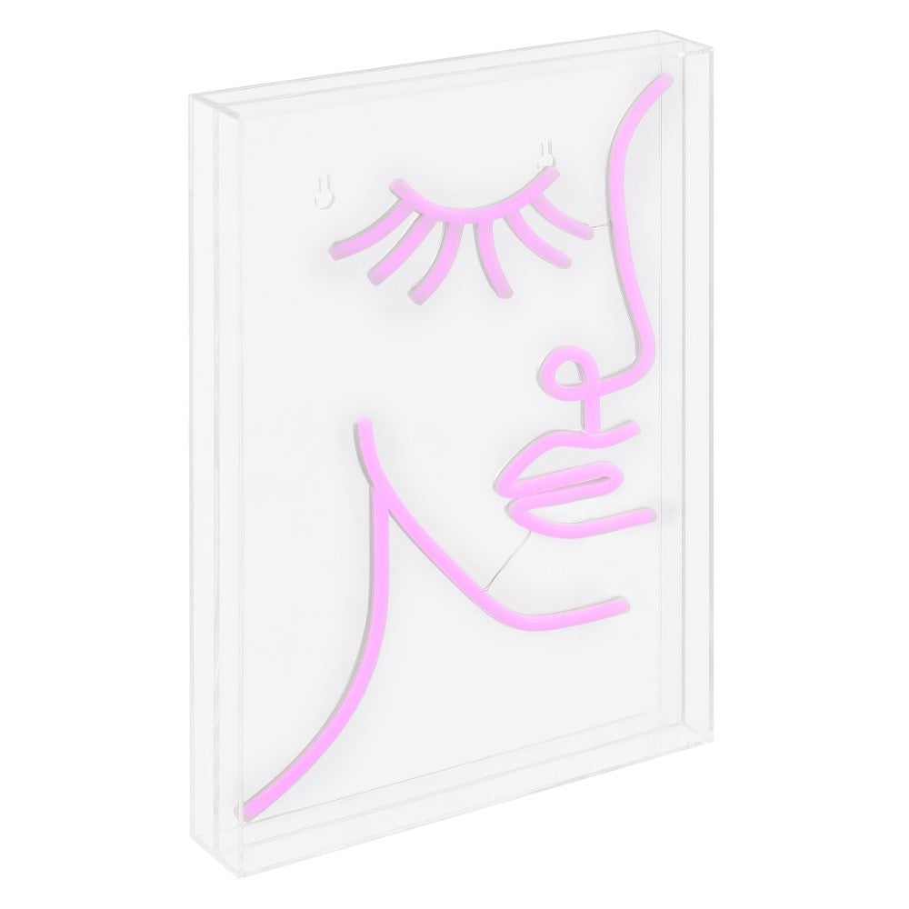 ETA Half-Face Contemporary Glam Acrylic Box USB Operated LED Neon Light