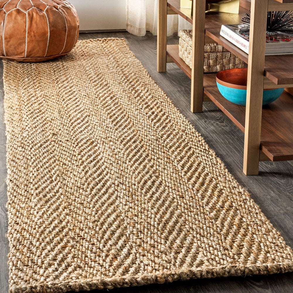 Lolland Hand Woven Herringbone Chunky Jute Area Rug
