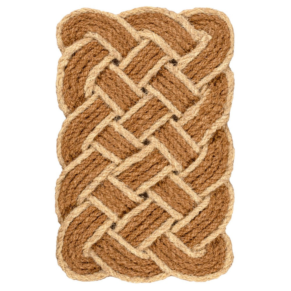 Ocean Classic Coastal Scalloped Basketweave Indoor/Outdoor Coir Mat
