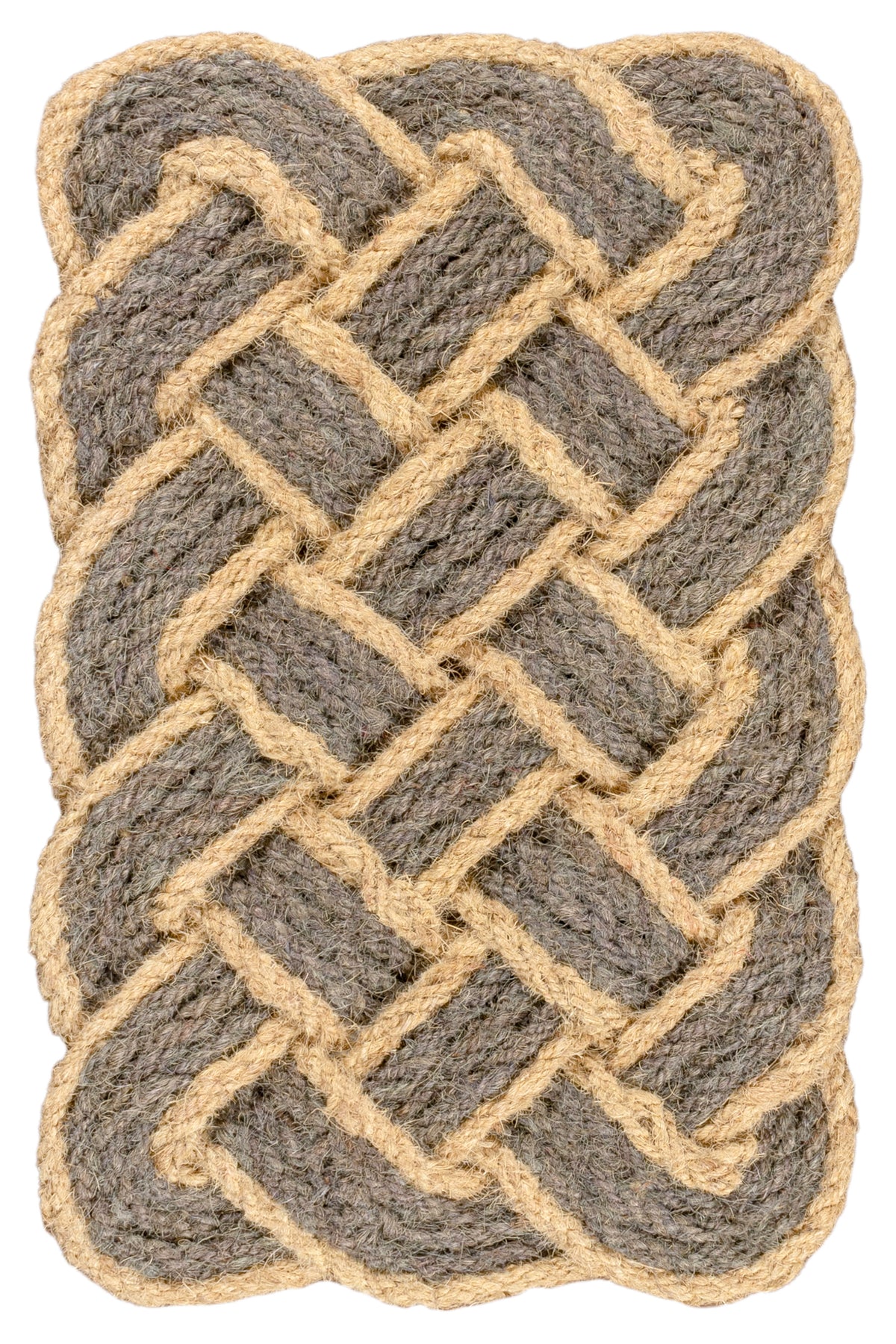 Ocean Classic Coastal Scalloped Basketweave Indoor/Outdoor Coir Mat