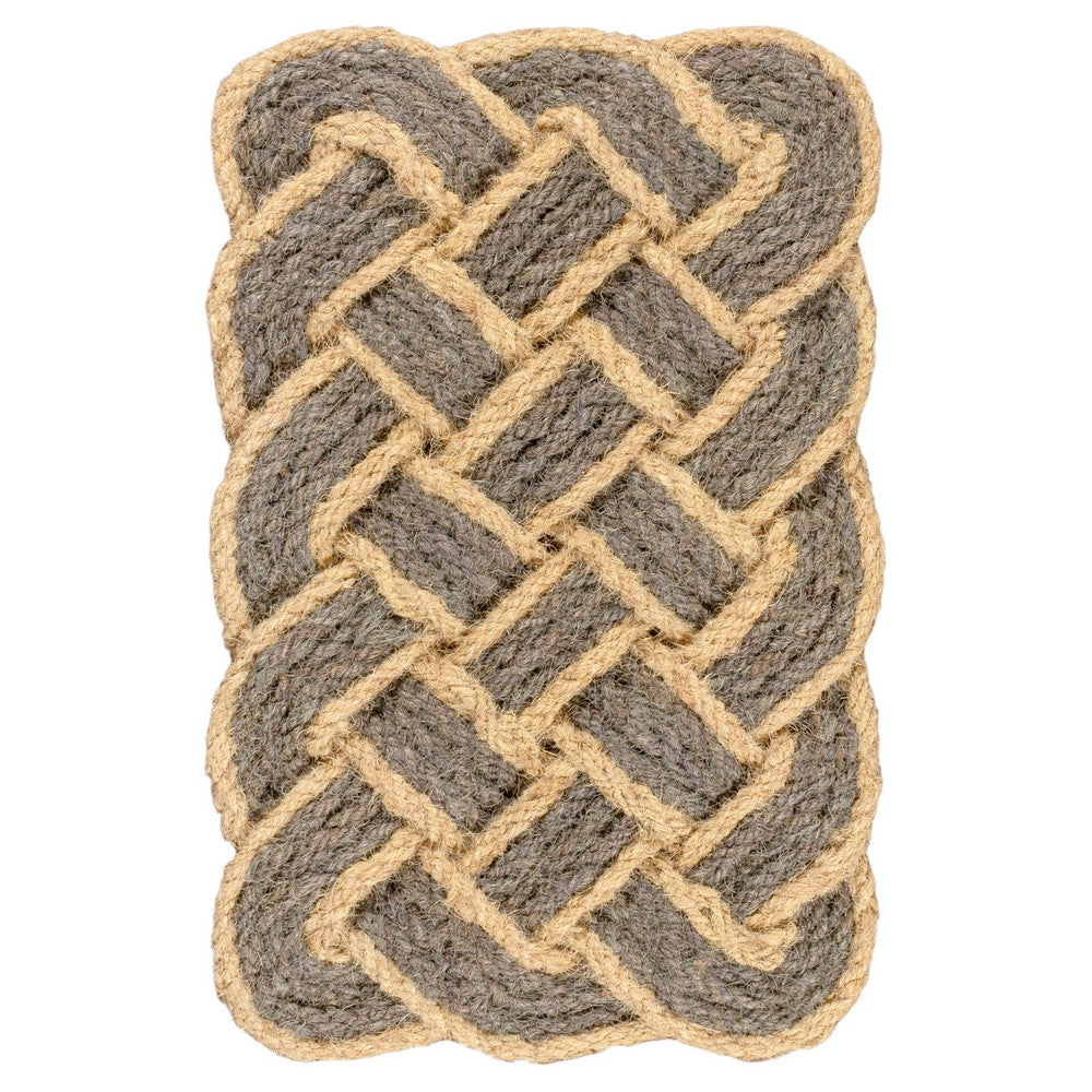 Ocean Classic Coastal Scalloped Basketweave Indoor/Outdoor Coir Mat