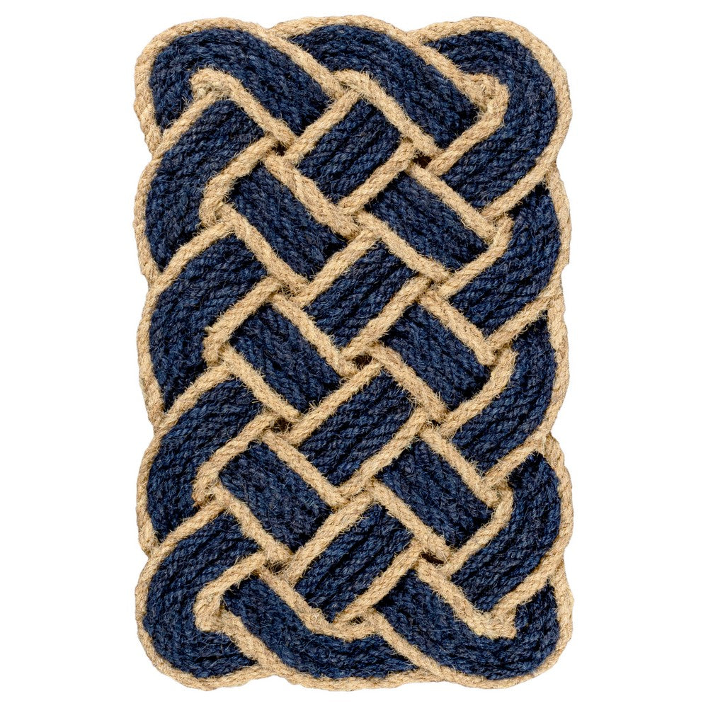 Ocean Classic Coastal Scalloped Basketweave Indoor/Outdoor Coir Mat