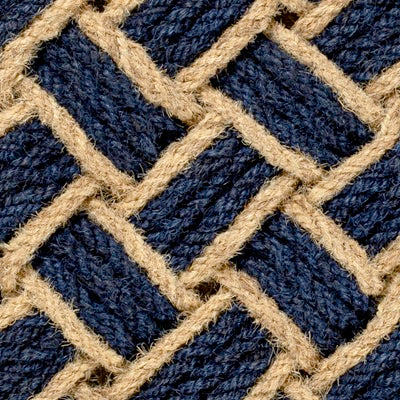 Ocean Classic Coastal Scalloped Basketweave Indoor/Outdoor Coir Mat