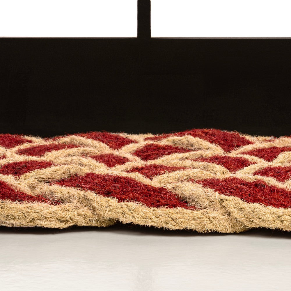 Ocean Classic Coastal Scalloped Basketweave Indoor/Outdoor Coir Mat