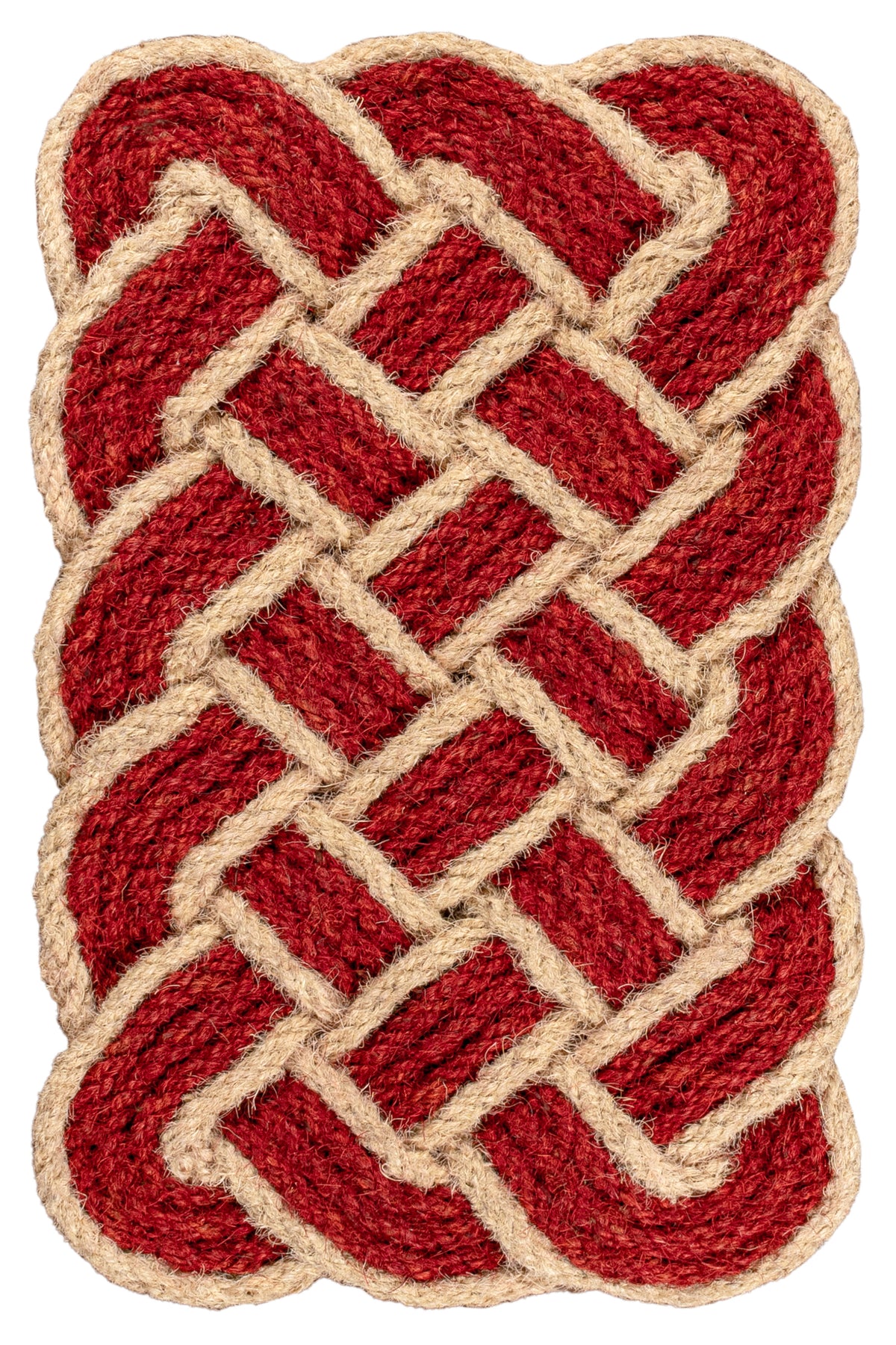 Ocean Classic Coastal Scalloped Basketweave Indoor/Outdoor Coir Mat