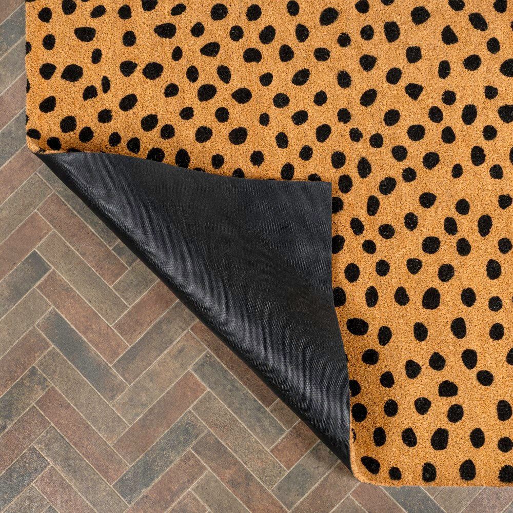 Liora Modern Classic Animal-spot Bordered Coir Area Rug