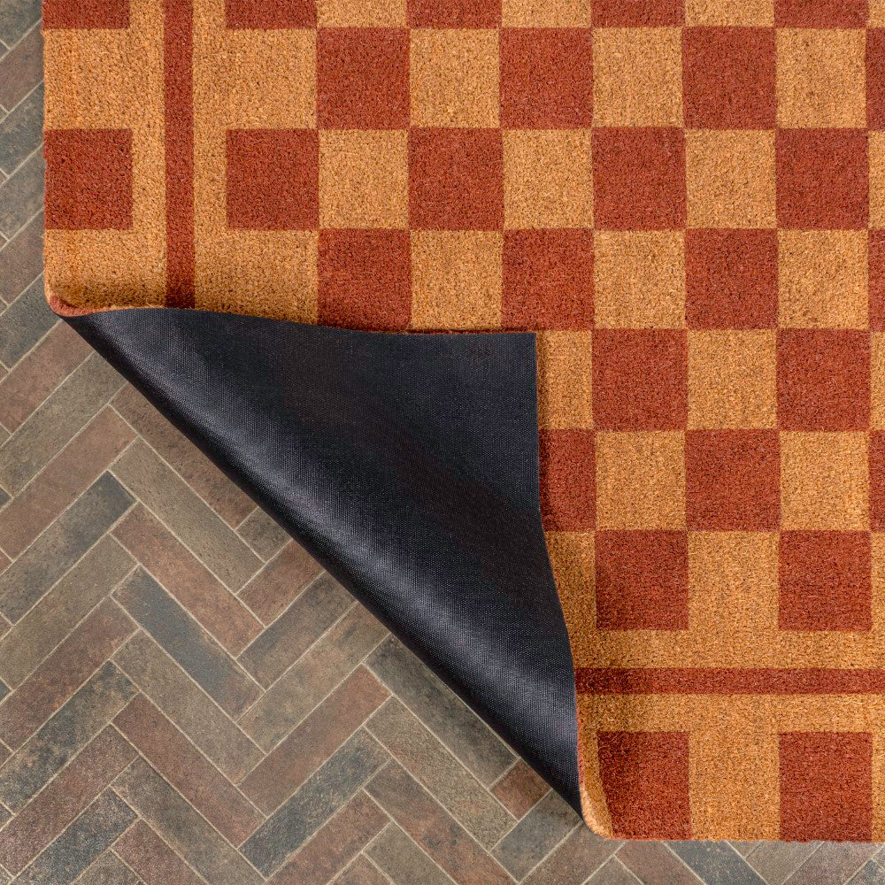 Northfield Classic Farmhouse Checkerboard Coir Area Rug
