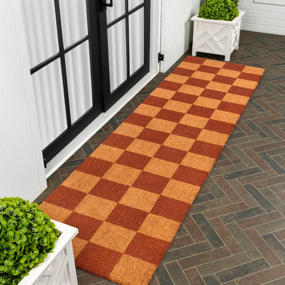 Winters Classic Farmhouse Checkered Coir Area Rug