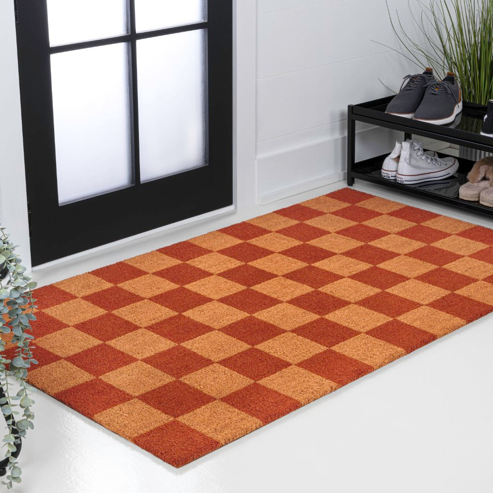 Winters Classic Farmhouse Checkered Coir Area Rug