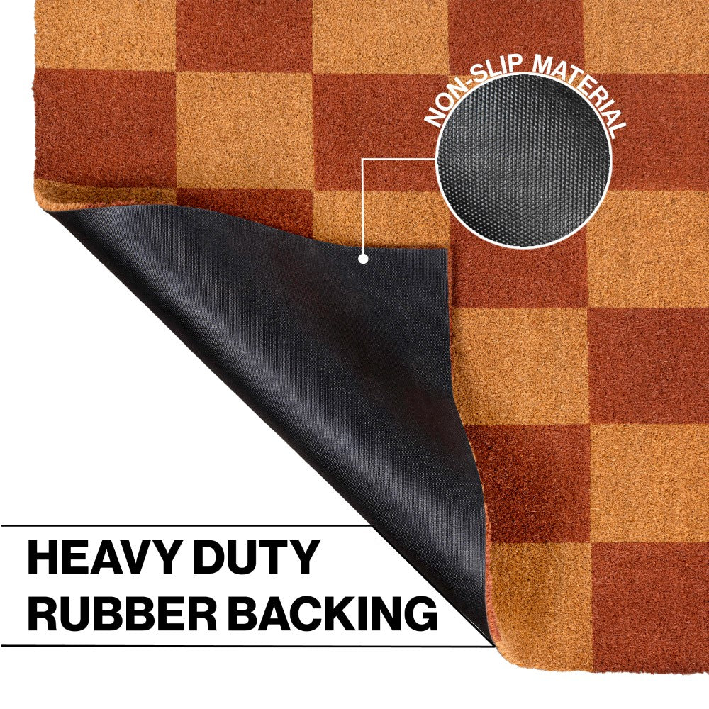 Winters Classic Farmhouse Checkered Coir Area Rug