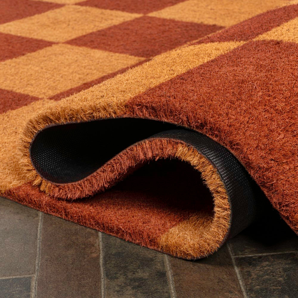 Winters Classic Farmhouse Checkered Coir Area Rug