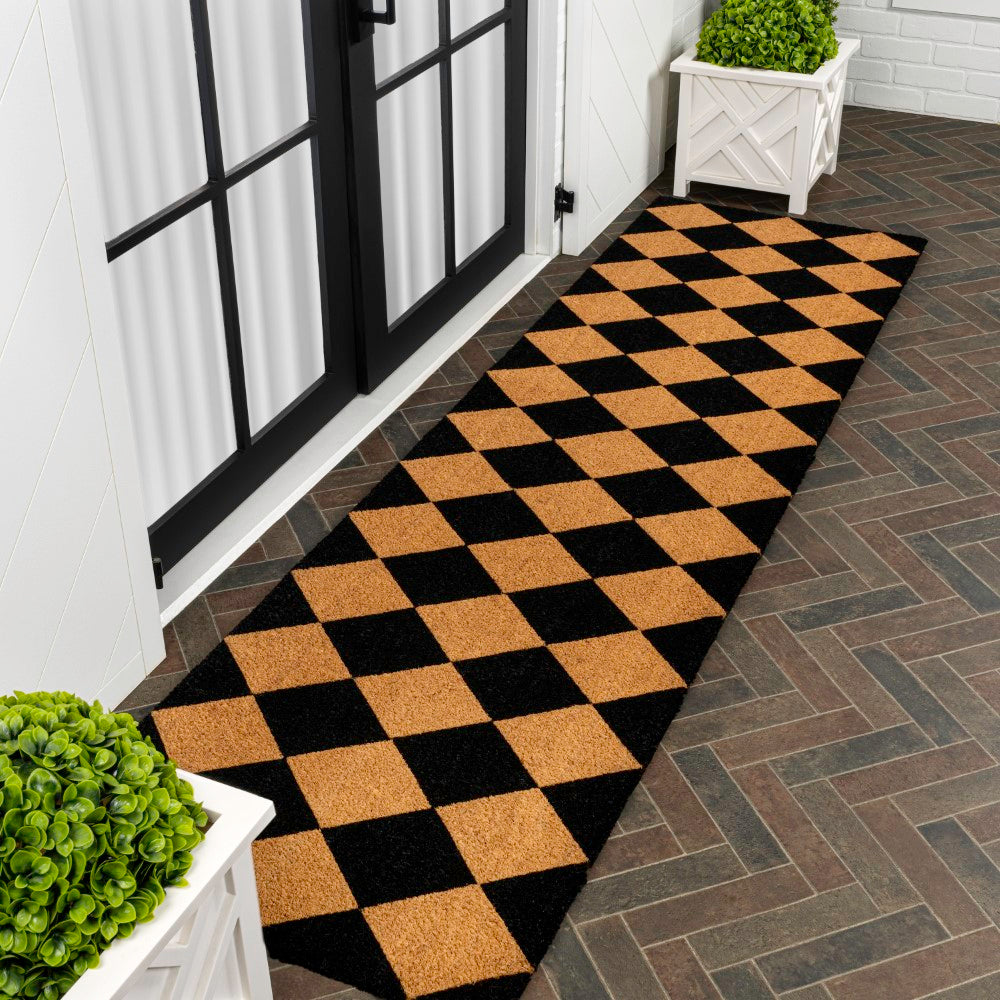 Drake Modern Classic Diamond-patterned Coir Area Rug