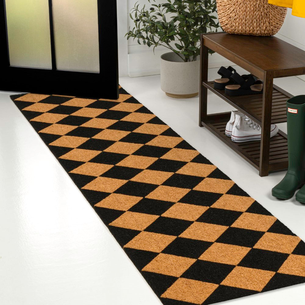 Drake Modern Classic Diamond-patterned Coir Area Rug