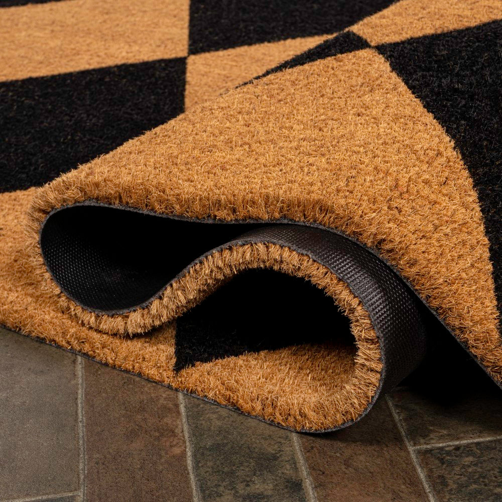 Drake Modern Classic Diamond-patterned Coir Area Rug
