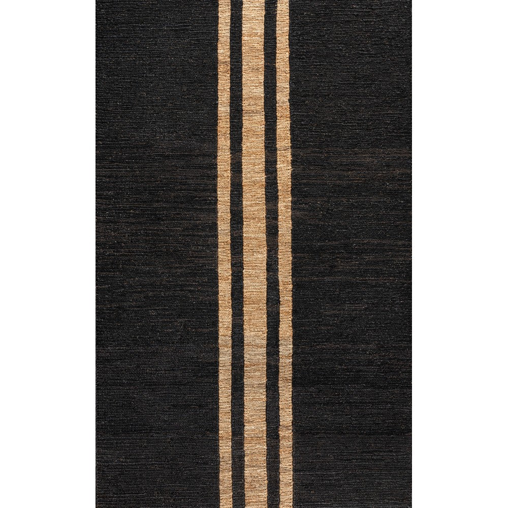 Zoya Rustic Beach House Wide Ticking Stripe Jute Area Rug