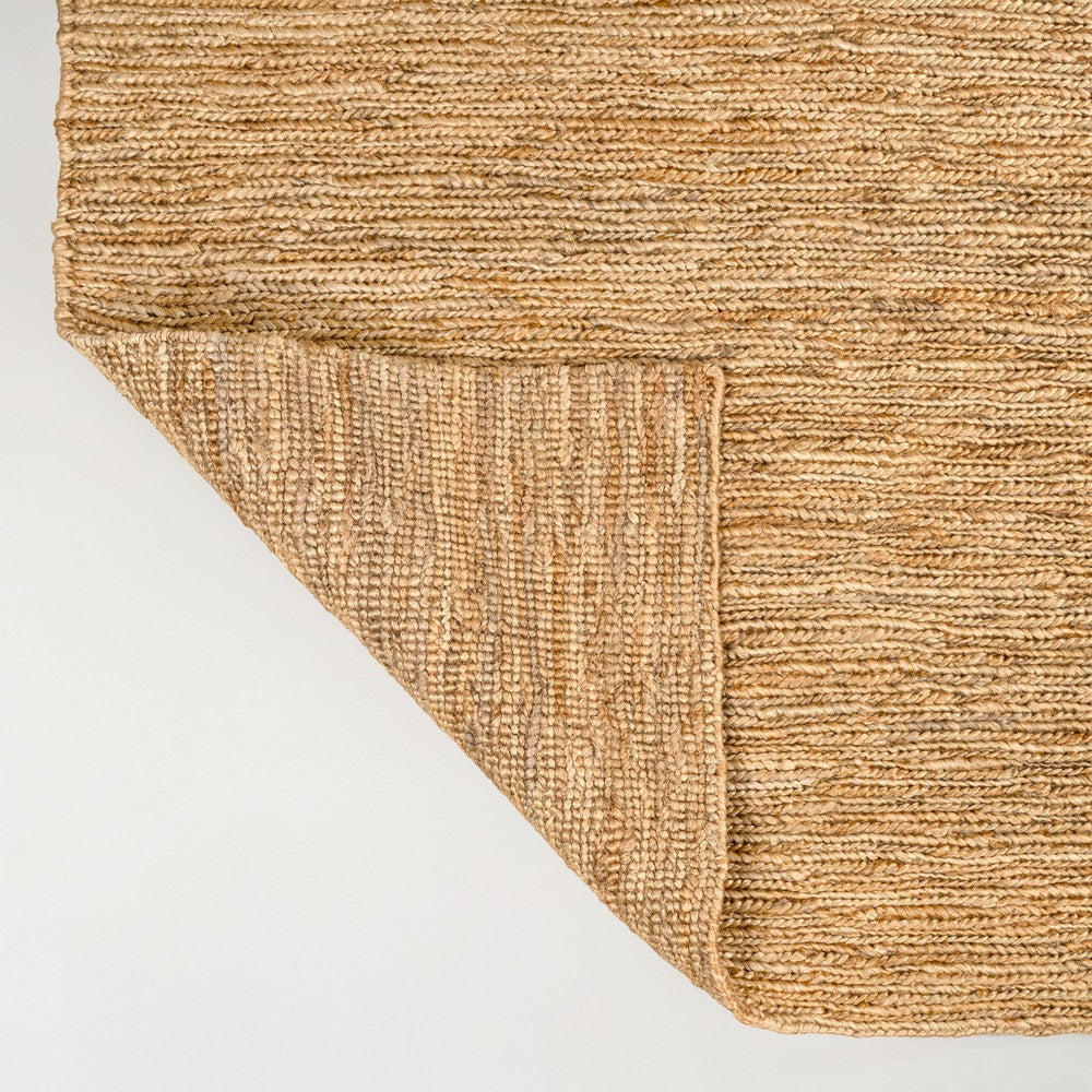 Kasv Rustic Farmhouse Woven Jute Solid Area Rug
