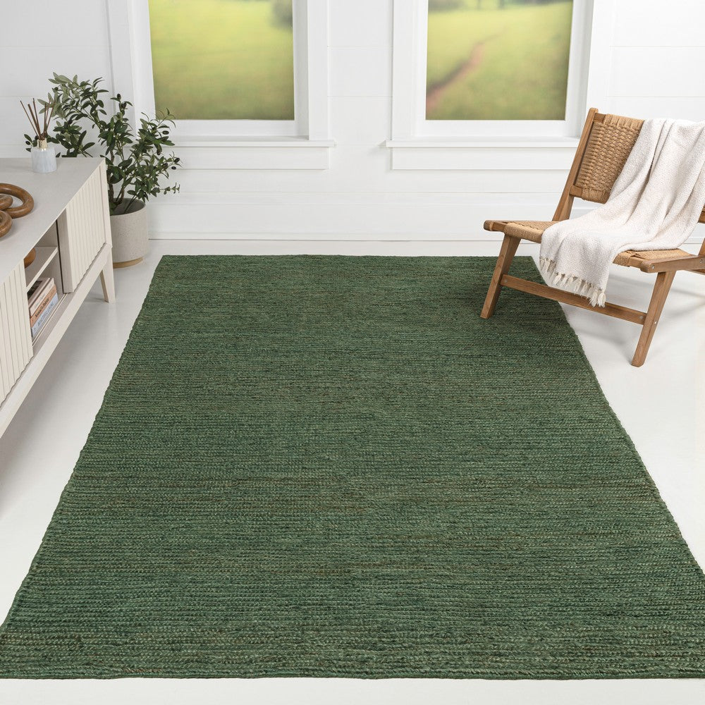 Kasv Rustic Farmhouse Woven Jute Solid Area Rug