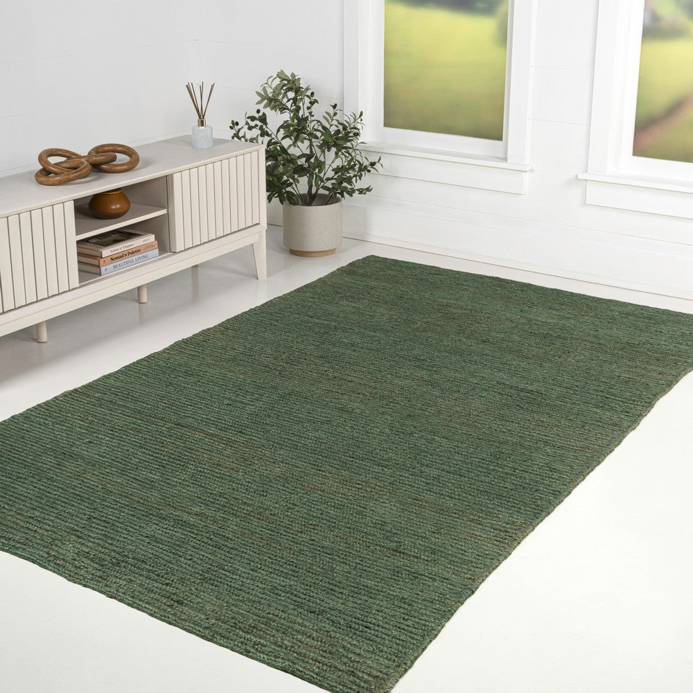 Kasv Rustic Farmhouse Woven Jute Solid Area Rug
