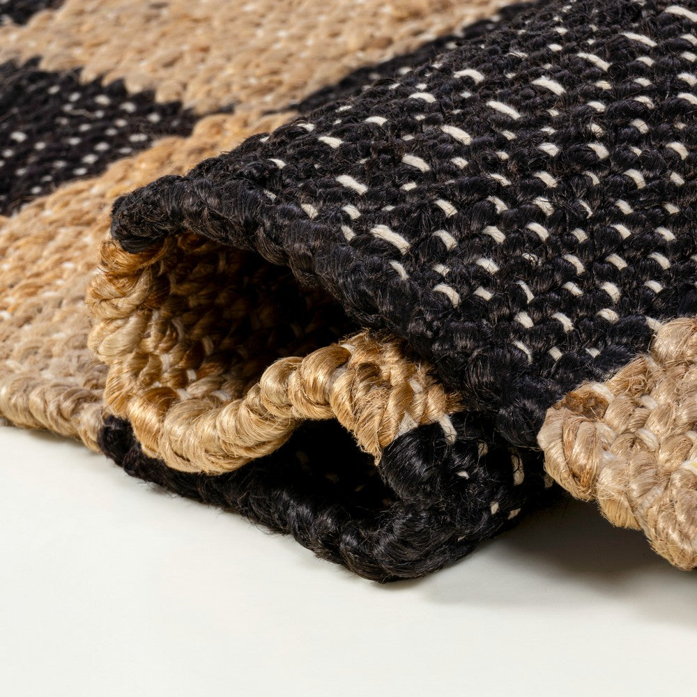 Rudra Modern Farmhouse Woven Jute Checkerboard Area Rug