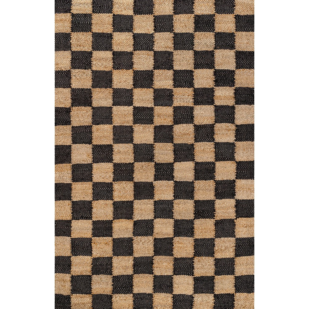 Rudra Modern Farmhouse Woven Jute Checkerboard Area Rug