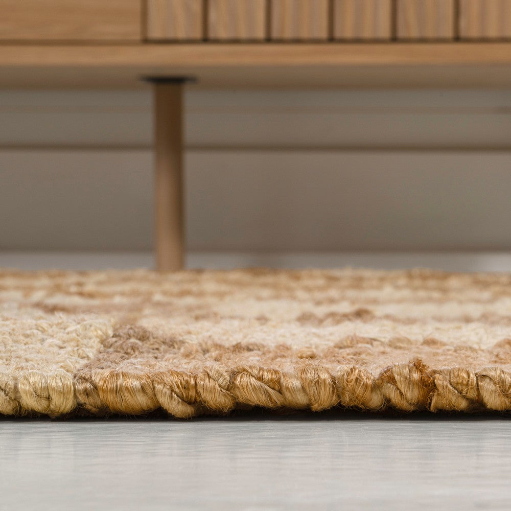 Rudra Modern Farmhouse Woven Jute Checkerboard Area Rug