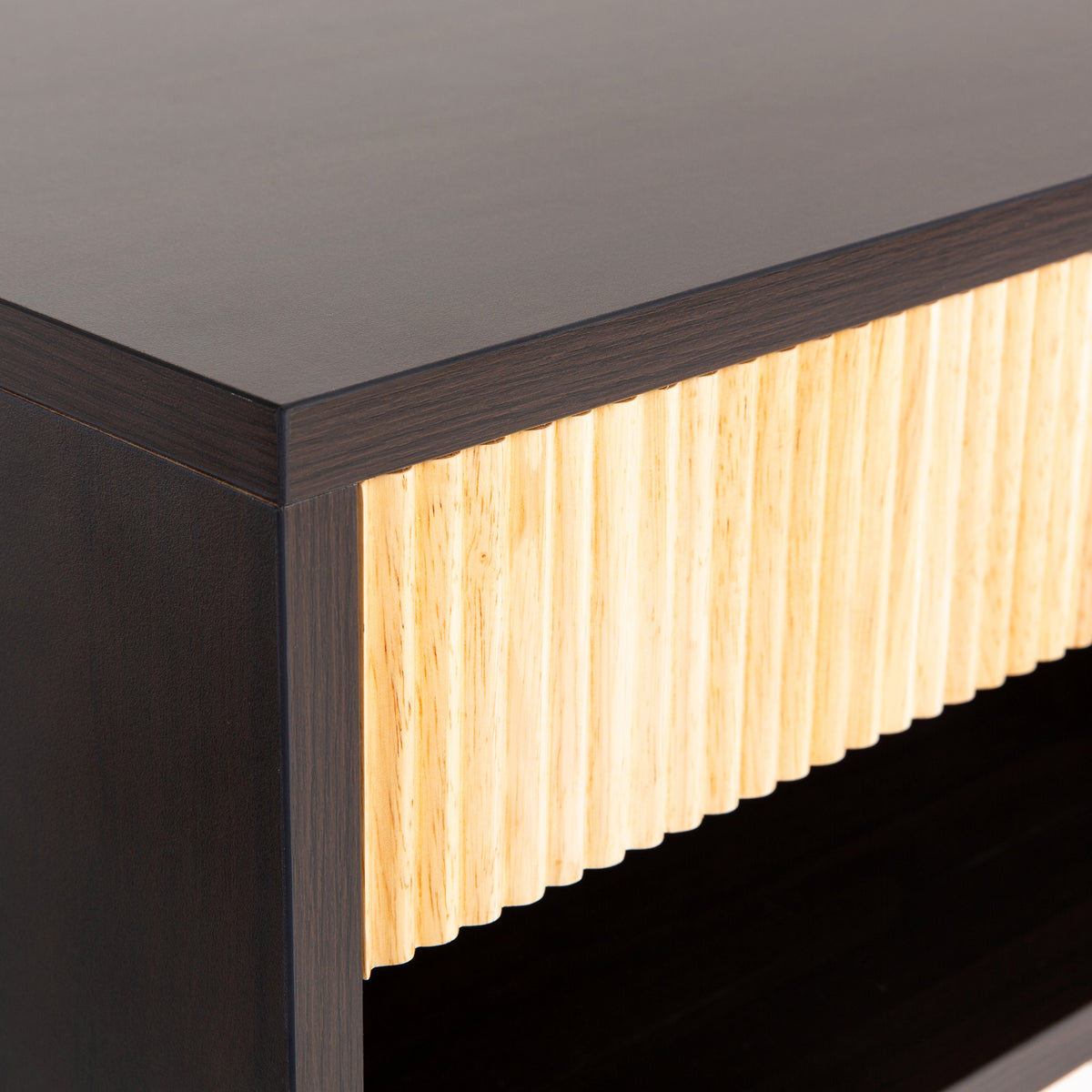 Cepee 15.71" Classic Contemporary Floating Wall Mounted Nightstand with Soft-Close Tambour Drawer and Cable Hole