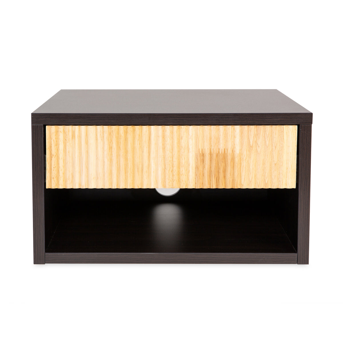 Cepee 15.71" Classic Contemporary Floating Wall Mounted Nightstand with Soft-Close Tambour Drawer and Cable Hole
