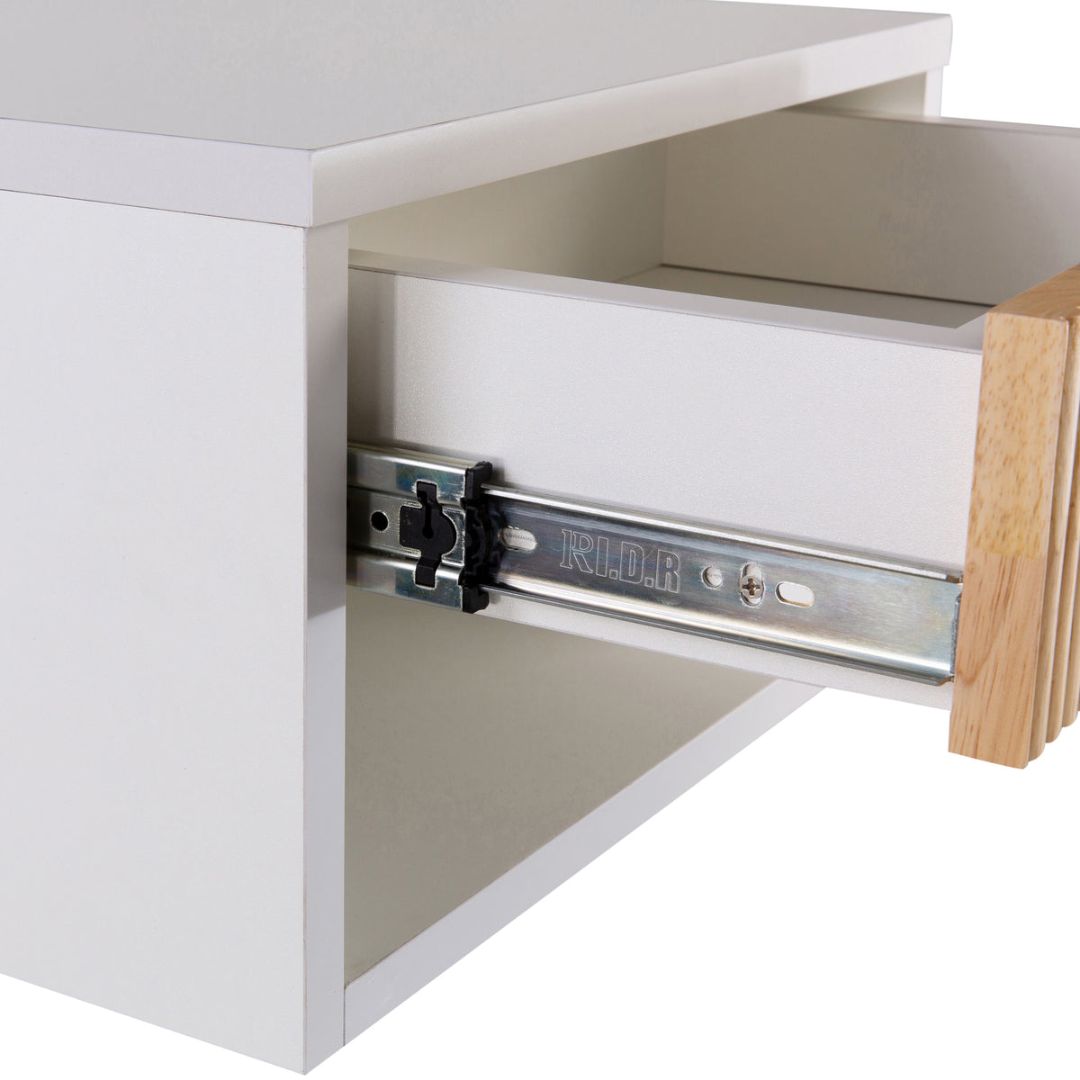 Cepee 15.71" Classic Contemporary Floating Wall Mounted Nightstand with Soft-Close Tambour Drawer and Cable Hole